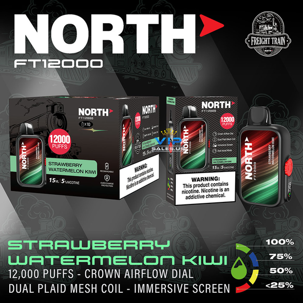 North FT12000 Disposable Vape -Strawberry Watermelon Kiwi