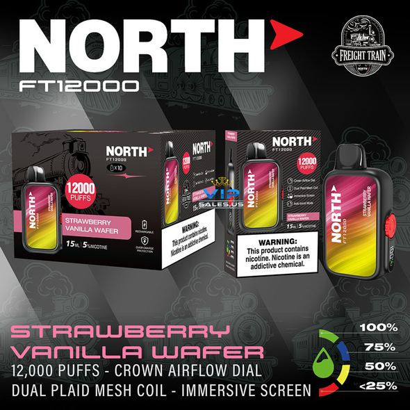 North FT12000 Disposable Vape -Strawberry Vanilla Wafer