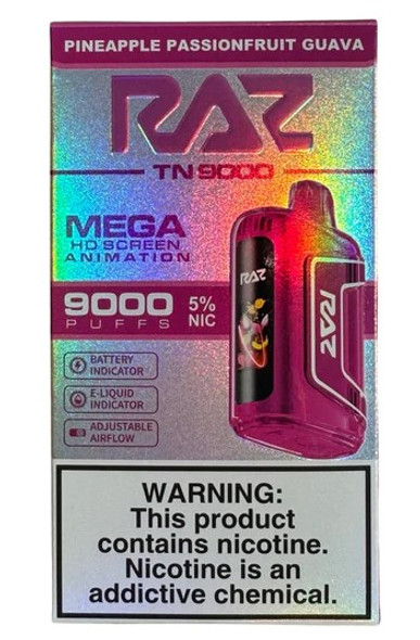 RAZ TN9000 Disposable Vape 9000 Puffs 5ct-Pineapple Passionfruit Guava