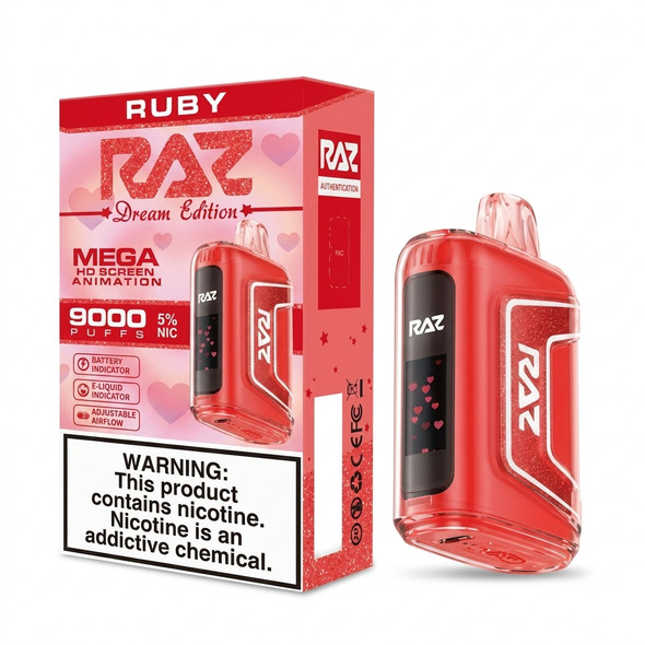 Raz TN9000 Disposable Vape 9000 Puffs — Ruby (5 CT)