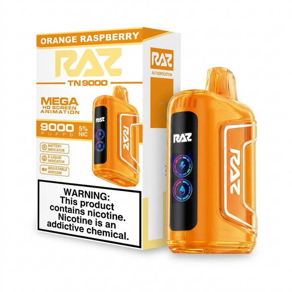 Raz TN9000 Disposable Vape 9000 Puffs — Orange Raspberry (5 CT)