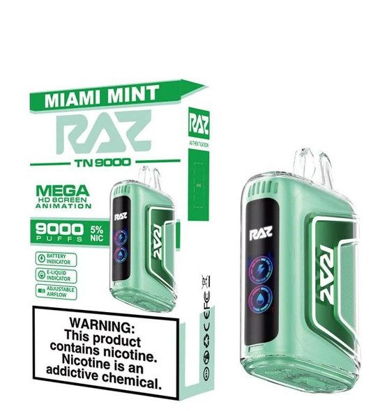 RAZ TN9000 Disposable Vape 9000 Puffs 5CT- Miami Mint