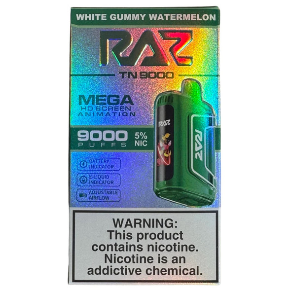 RAZ TN9000 Disposable Vape 9000 Puffs 5CT-White Gummy Watermelon