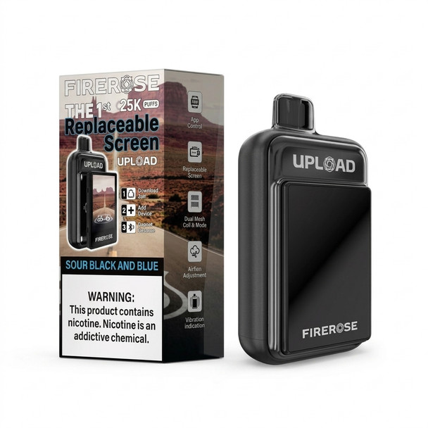 Firerose Upload 25000 Vape — Sour Black & Blue