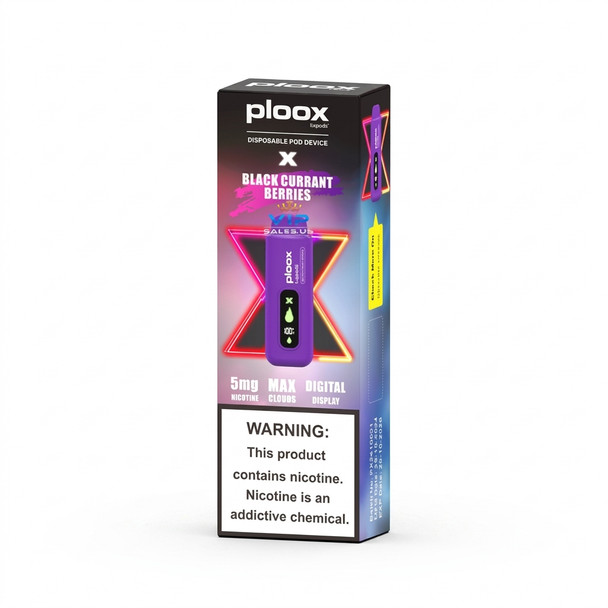 Ploox X Portable Hookah Disposable — Black Current Berries