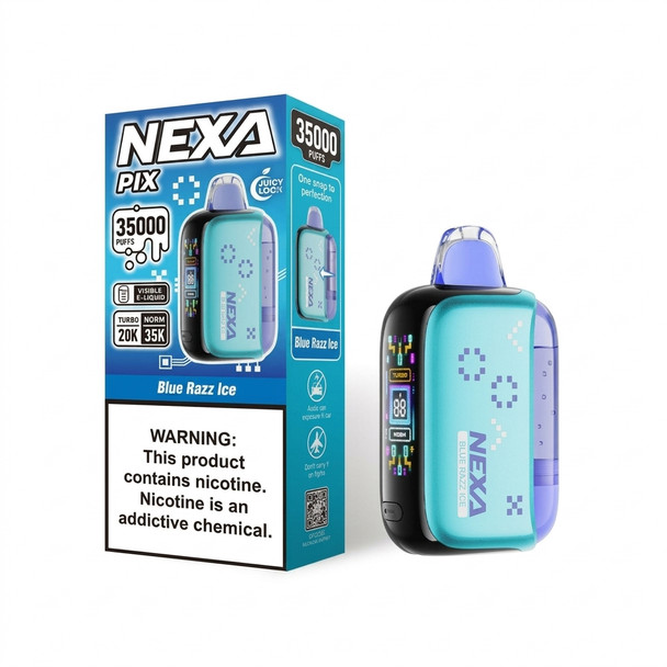 Nexa Pix 35K Disposable Vape 16ml 5% (35000 Puffs) — Blue Razz Ice