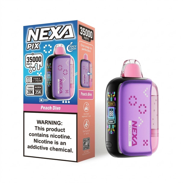 Nexa Pix 35K Disposable Vape 16ml 5% (35000 Puffs) — Peach Dive
