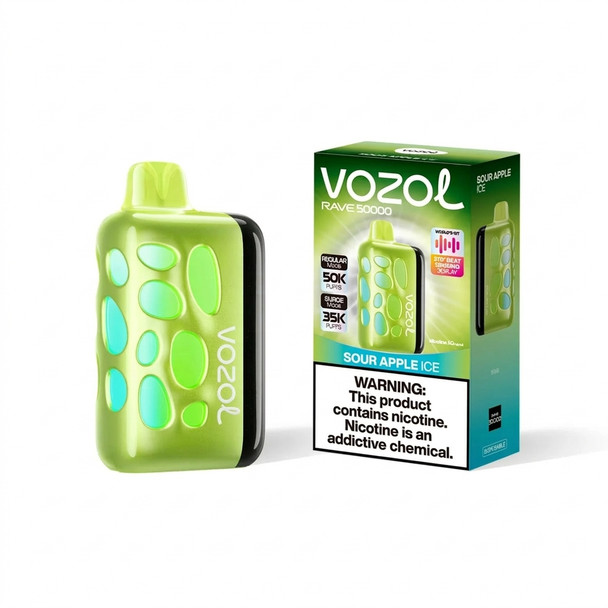 Vozol Rave 50000 Disposable — Sour Apple Ice