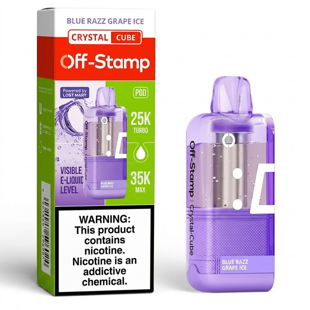 Off-Stamp X-Cube Crystal Cube Pod — Blue Razz Grape Ice
