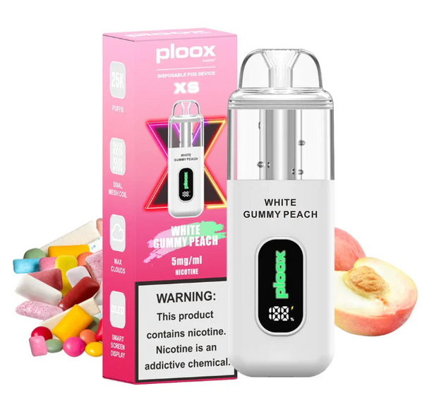 White Gummy Peach - Ploox XS 25k Disposable E-Hookah