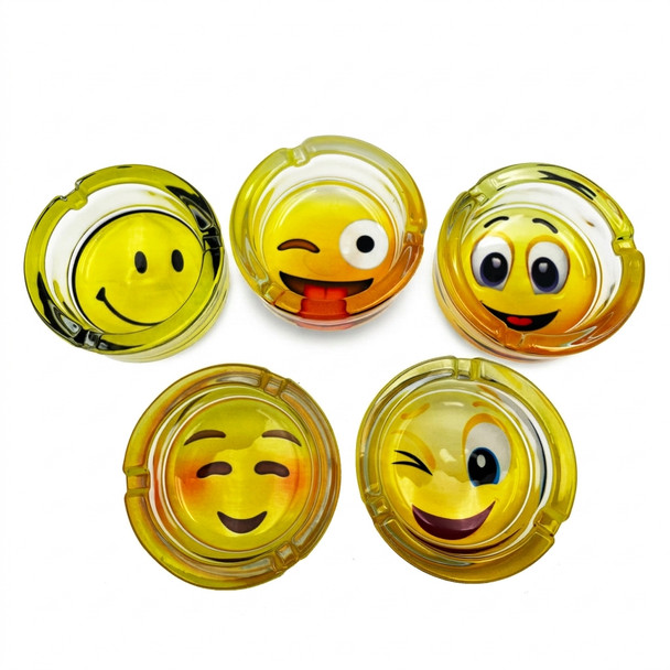 GooSticks Glass Ashtray — Emoji Design (6 CT)