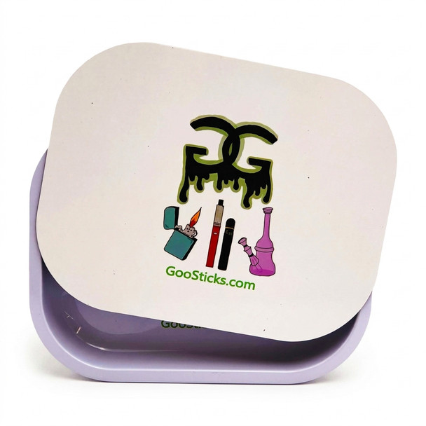 GooSticks Metal Rolling Tray With Magnetic Cover — Design 2 (Small)