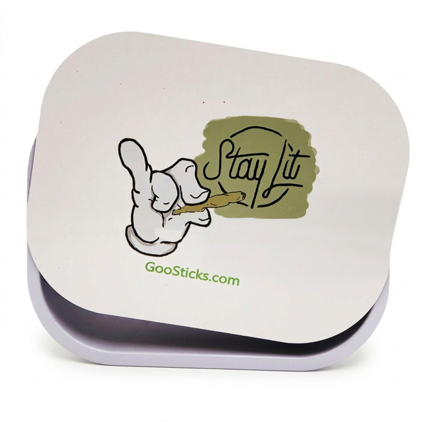 GooSticks Metal Rolling Tray With Magnetic Cover — Design 17 (Small)