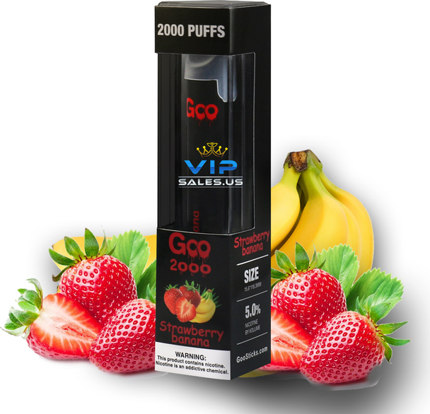 GOO DISPOSIBLES VAPE 2000 PUFFS Strawberry Banana 10CT Display