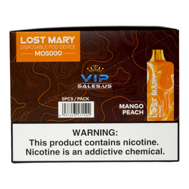 Lost Mary OS5000 Disposable Vape 5% Nicotine Mango Peach