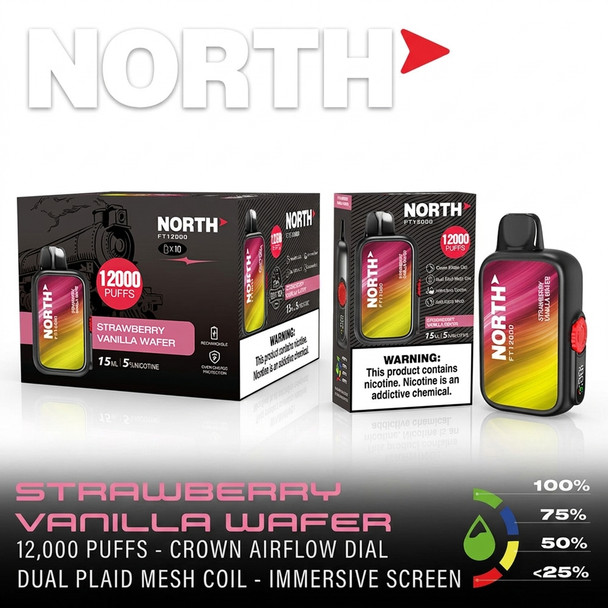 North FT12000 Disposable Vape — Strawberry Vanilla Wafer