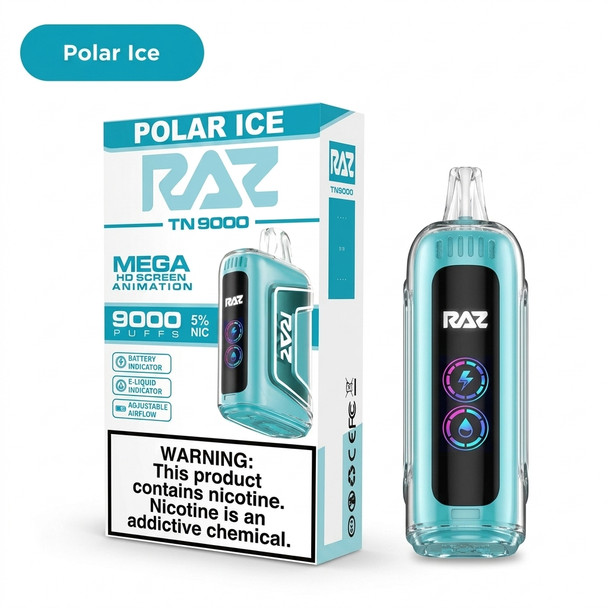 Raz TN9000 Disposable Vape 9000 Puffs — Polar Ice (5 CT)