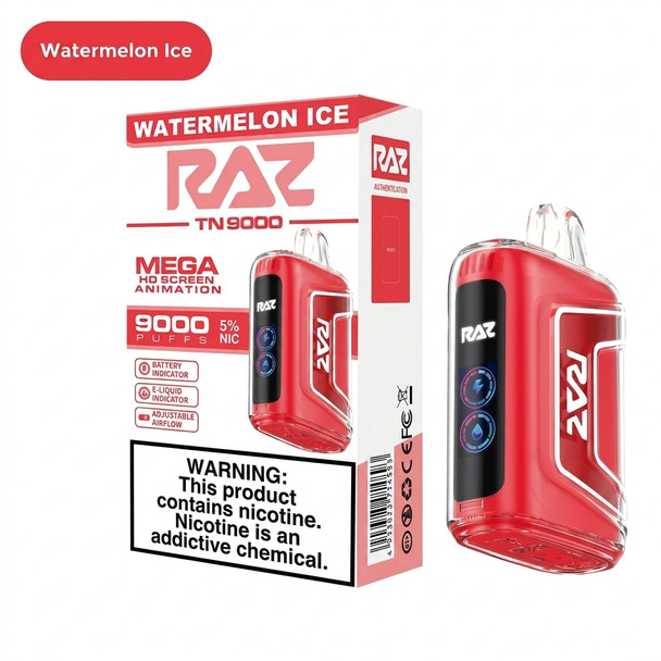 Raz TN9000 Disposable Vape 9000 Puffs — Watermelon Ice (5 CT)