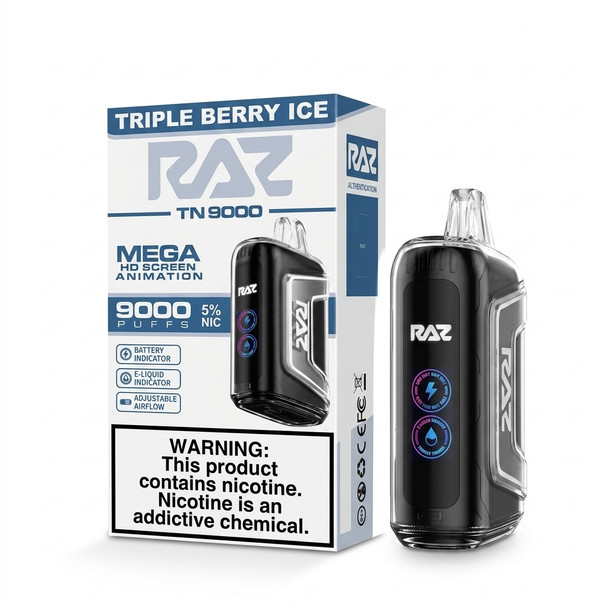 Raz TN9000 Disposable Vape 9000 Puffs — Triple Berry Ice (5 CT)