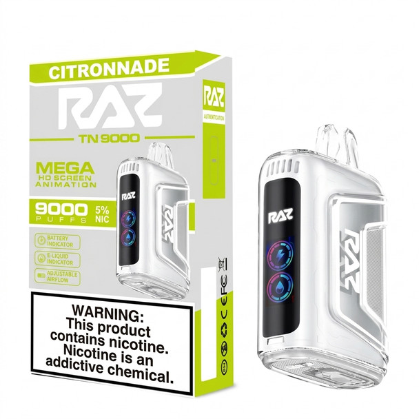 Raz TN9000 Disposable Vape 9000 Puffs — Citronnade (5 CT)