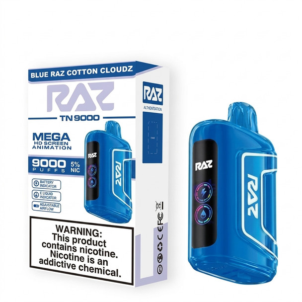 Raz TN9000 Disposable Vape 9000 Puffs — Blue Raz Cloudz (5 CT)