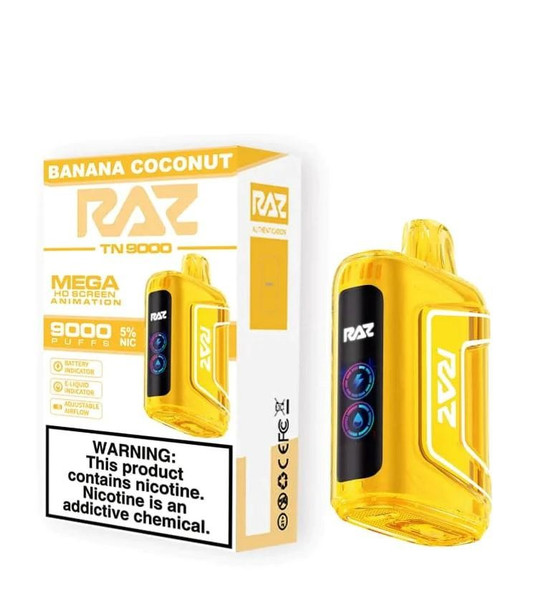 RAZ TN9000 Disposable Vape 9000 Puffs 5CT-Banana Coconut