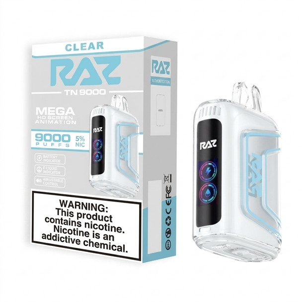 Raz TN9000 Disposable Vape 9000 Puffs — Clear (5 CT)