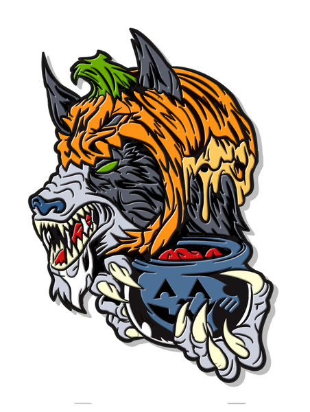 Trick or Treat  Werewolf Enamel Pin