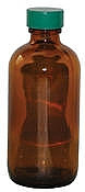 Vestil BTL-UVN-G-8 Narrow-Mouth Amber UV Glass Bottle, 8 oz
