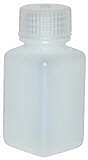 Vestil BTL-SW-8C Wide-Mouth Clear Square Plastic Bottle, 8 oz