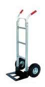 Vestil DHHT-500A-HR Aluminum Dual Handle Hand Truck, 10" x 2-1/2" Solid Rubber Wheels