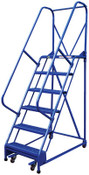 Vestil LAD-R-26-6-G Portable Warehouse Ladder, Steps: 6, Top Step (WxH): 26"x60", Gripstrut