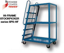 Vestil SPS-HF-2252 Steel Hi-Frame Stockpicker Truck, Shelf Size (WxL): 22"x52"