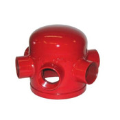 Dixon HVG0604-25 6" 125# GROOOVED HOSE HEADER W/ (4) 2-1/2" NPT CONNECTIONS - RED