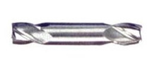 HTC 190-2187 3/16" Dia Solid Carbide Double End Mill, Square End, Stub Length, Uncoated, 2 Flute
