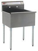 Eagle Group 2124-1-16/4 25" x 25 3/8" 16/430 stainless steel, one-compartment utility sink wit