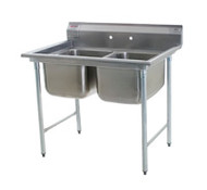 Eagle Group 314-18-2 31 3/4" x 45 1/2" two-compartment, 314 series coved corner sink, 20" x
