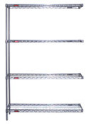 Eagle Group A4-63-2142V Valu-Master gray epoxy Four-Shelf Add-on Unit, 21" W x 42" L x 63 H