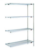 Eagle Group A4-63-2148C Chrome Four-Shelf Add-on Unit, 21" W x 48" L x 63 H