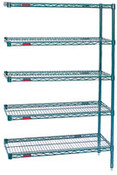 Eagle Group A5-74-2442VG Valu-Gard green epoxy Five-Shelf Add-On Unit, 24" W x 42" L x 74 H