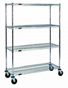 Eagle Group CC1860C-SB 18" x 60" chrome, stem caster cart. Swivel/Brake caster,