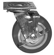 Eagle Group CPB6P-600 6" diameter, 2" wheel face, brake, EAGLEbrite zinc caster with polyur