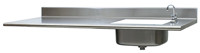 Eagle Group CTC3084-SQ 84" stainless steel countertop with stainless steel hat channels - squ