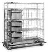 Eagle Group ECETS2160C 21" x 60" x 72" exchange carts - ECET series, (1) 3" tote boxes, (4) 6