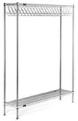 Eagle Group EP1448-GRH 14" x 48" electropolished finish, freestanding gowning rack with hooks