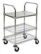 Eagle Group EU3-1836CS 18" x 36" utility cart with solid shelf, 4" caster diamet