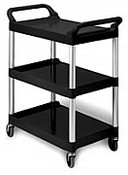 Eagle Group EU3-2030-P 18 5/8" x 33 5/8" black polymer utility cart, 200 weight