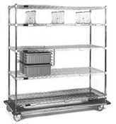 Eagle Group ECDS2460C 24" x 60" x 70" exchange carts - ESDS series, 2 tote boxes and 3 shelf