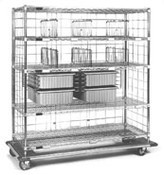 Eagle Group ECE2460C 24" x 60" x 72" exchange cart - ECE series, 4 tote boxes, 6 shelf divi