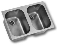 Eagle Group FDI-12-14-9.5-2 16" x 28" two-compartment, OEM sink bowl with deep-drawn seamless cons